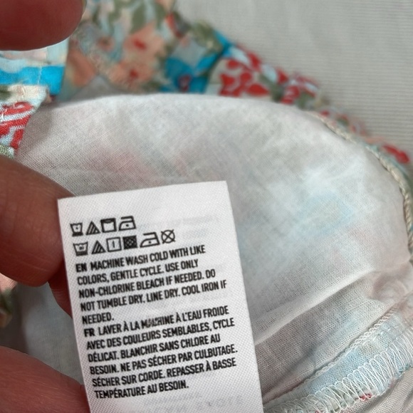 American Eagle Floral Cinch Front Cropped Halter Tank Top Pastel Y2K Smock S - Picture 7 of 11